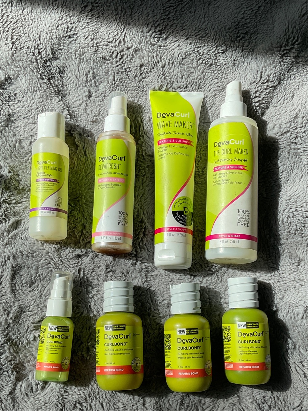 DevaCurl curl care set in lime green and white